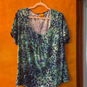 Ruby Road Blue and Green Women's Top